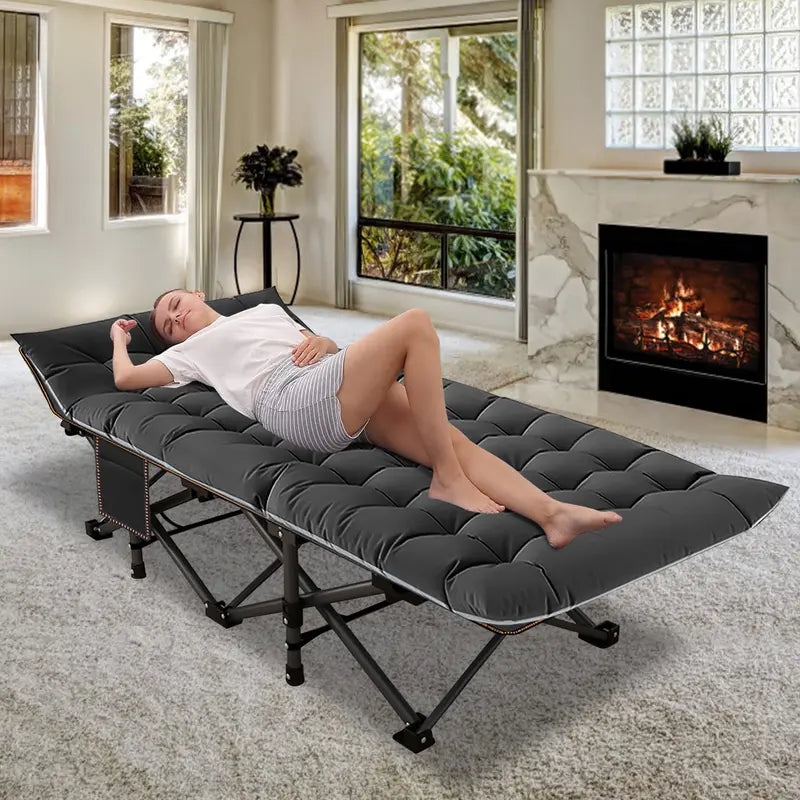 Folding Camping Cot with Mattress