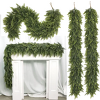 6 FT Artificial Cedar Garland, 2-Pack Green