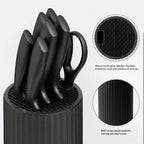 8-Piece Kitchen  with Block, Black