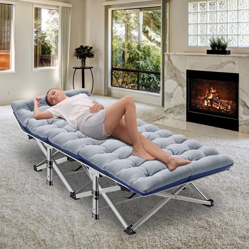 Folding Camping Cot with Mattress