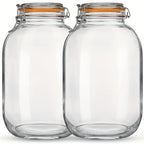 4-Pack 1 Gallon Wide Mouth Glass Storage Jars with Airtight Lids