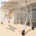 Foldable Stainless Steel Clothes Drying Rack with Wheels