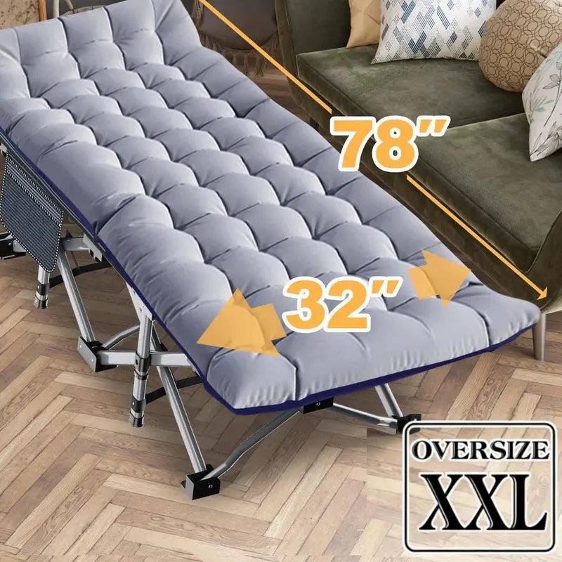 Folding Camping Cot with Mattress