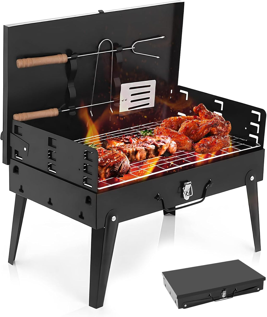 Portable Charcoal Grill Foldable BBQ with Tools