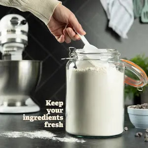 4-Pack 1 Gallon Wide Mouth Glass Storage Jars with Airtight Lids