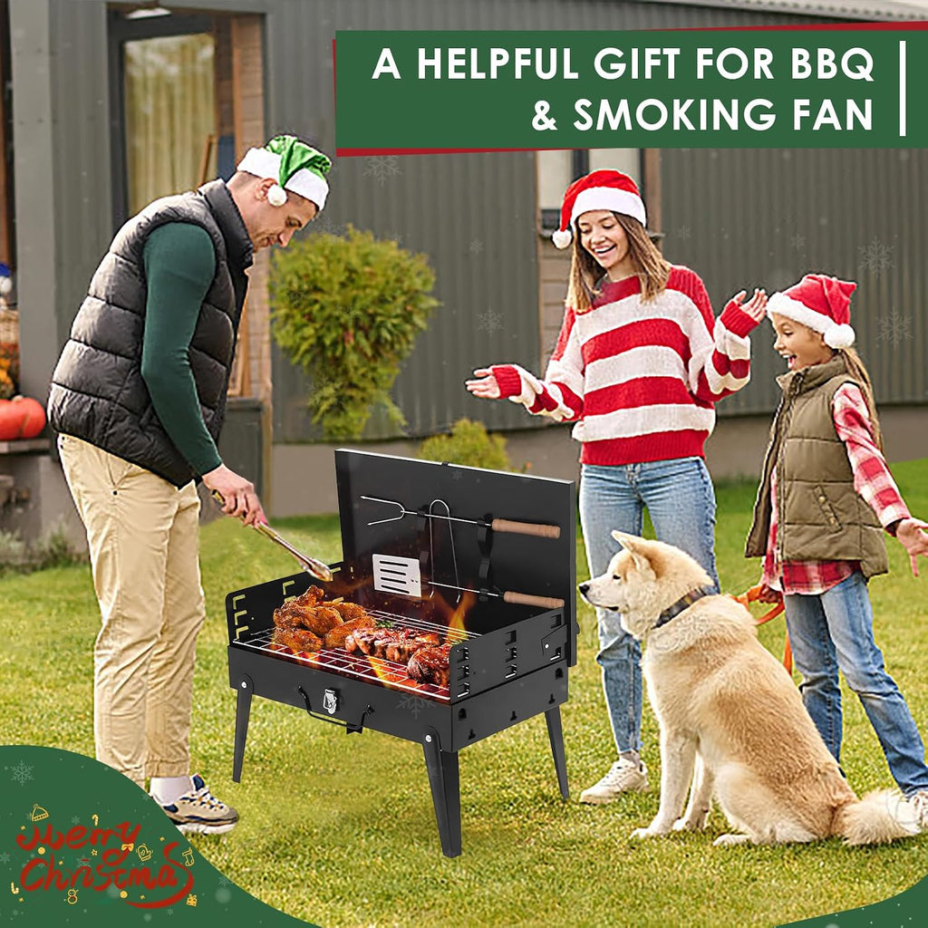 Portable Charcoal Grill Foldable BBQ with Tools