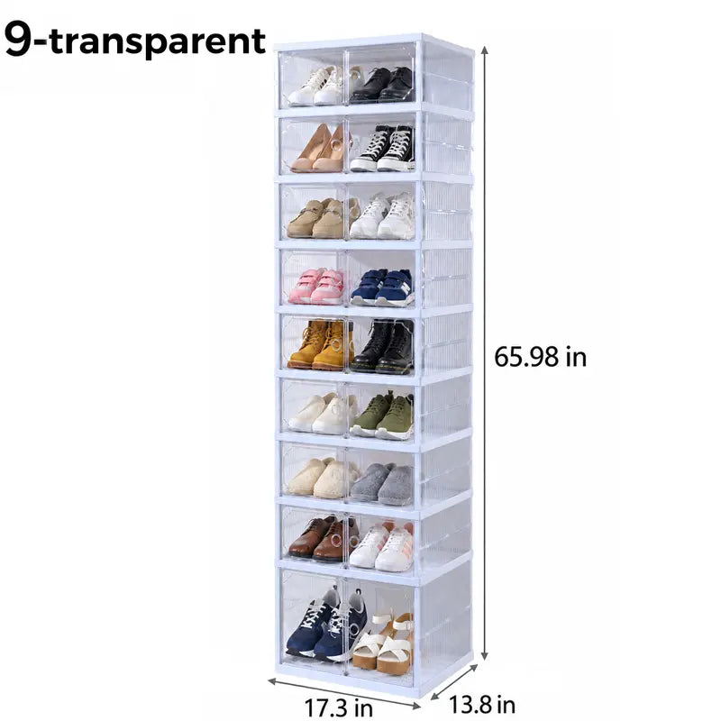 folding shoe rack, 9-layer plastic cabinet