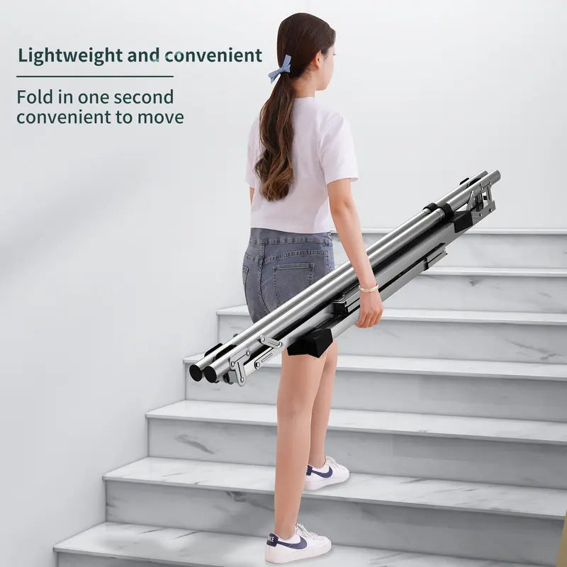 Foldable Stainless Steel Clothes Drying Rack with Wheels