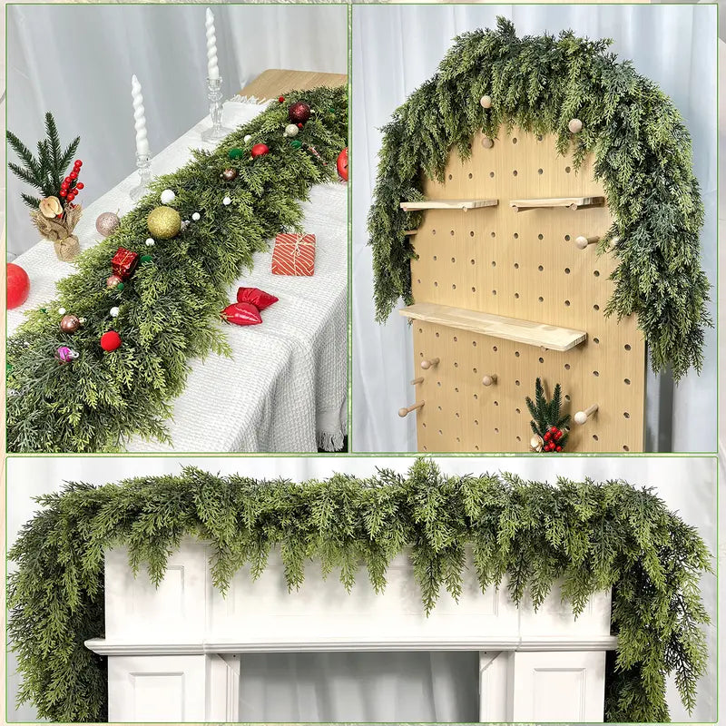 6 FT Artificial Cedar Garland, 2-Pack Green