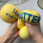 Jumbo Butter-Shaped Decompression Squeeze Squishy, 14 oz TPR, Stress Relief Fidget Toy
