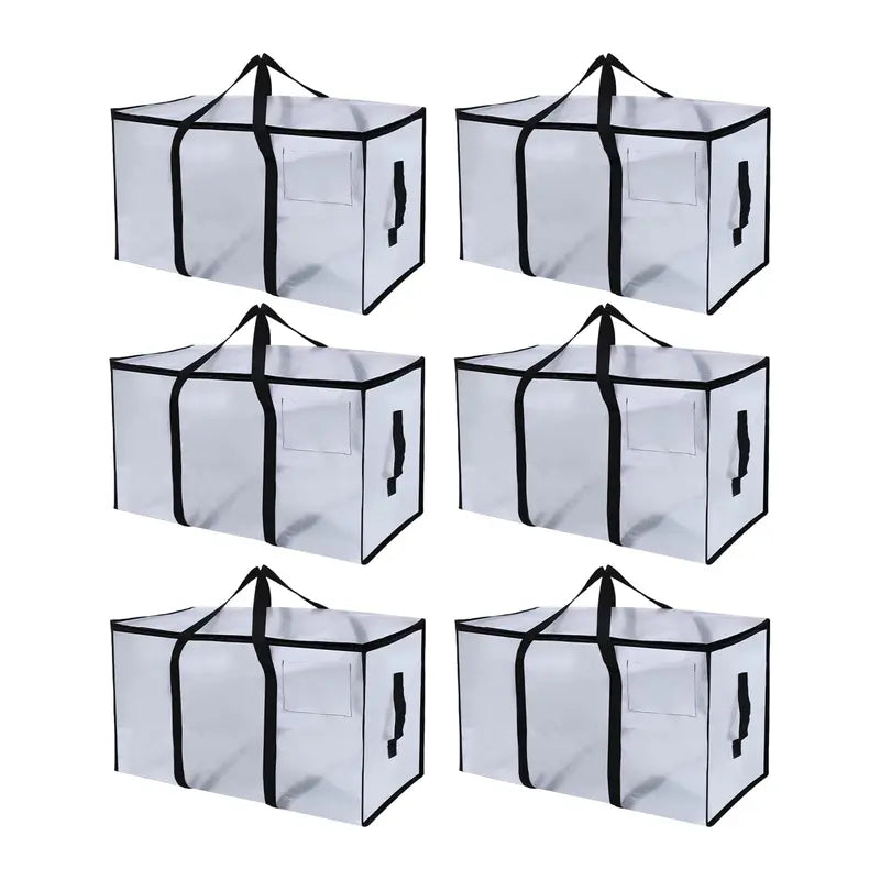6-Pack Zippered Moving & Storage Bags with Handles