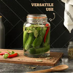 4-Pack 1 Gallon Wide Mouth Glass Storage Jars with Airtight Lids