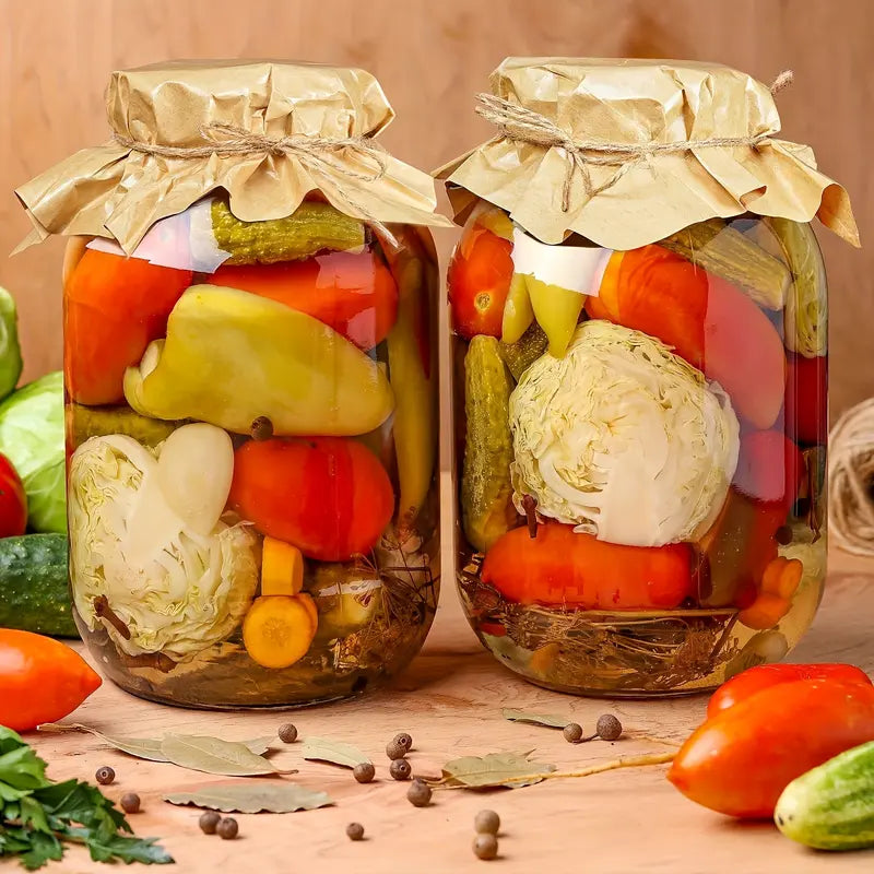 4-Pack 1 Gallon Wide Mouth Glass Storage Jars with Airtight Lids