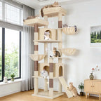 F76 76-in Freestanding Cat Tree for Large Cats, Beige
