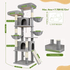 F76 76-in Freestanding Cat Tree for Large Cats, Beige