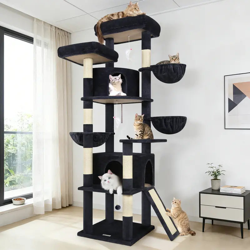 F76 76-in Freestanding Cat Tree for Large Cats, Beige