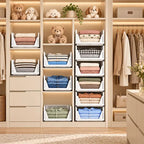 White 5–10-Pack Stackable Closet Storage Baskets for Space Saving