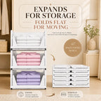 White 5–10-Pack Stackable Closet Storage Baskets for Space Saving