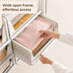White 5–10-Pack Stackable Closet Storage Baskets for Space Saving