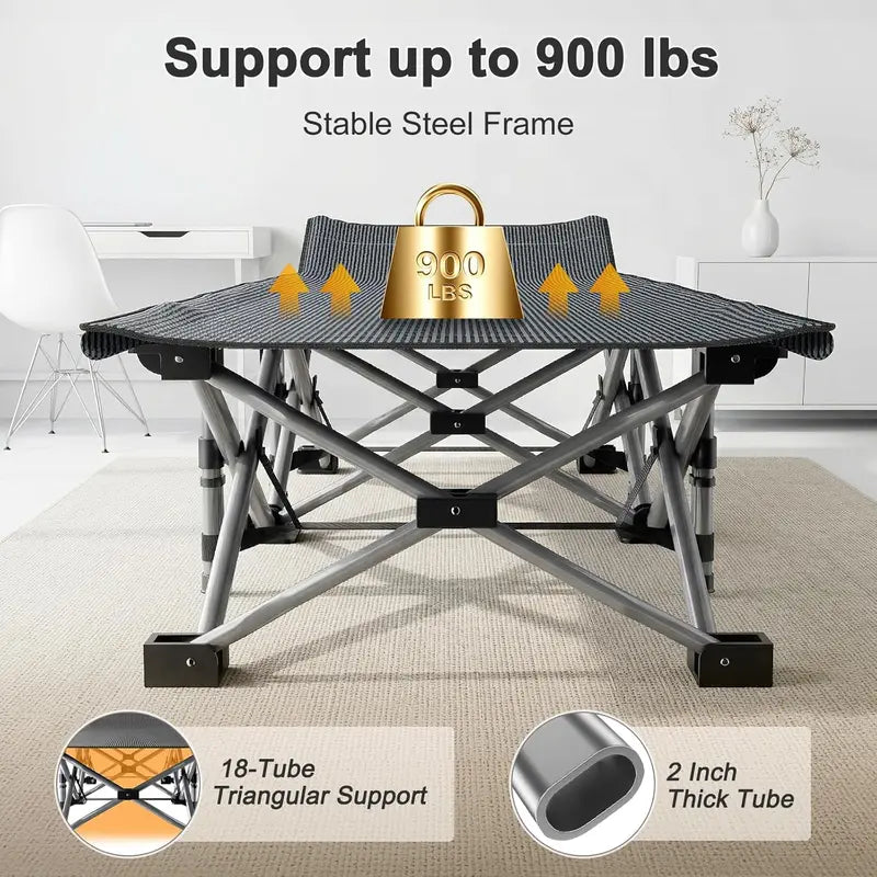 Folding Camping Cot with Mattress
