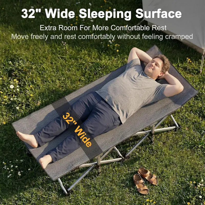 Folding Camping Cot with Mattress