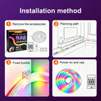 Smart RGB+IC LED Plush USB Neon Light Strip with Remote & App