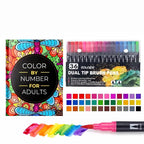 Color-by-number book and 36 dual-tip marker set