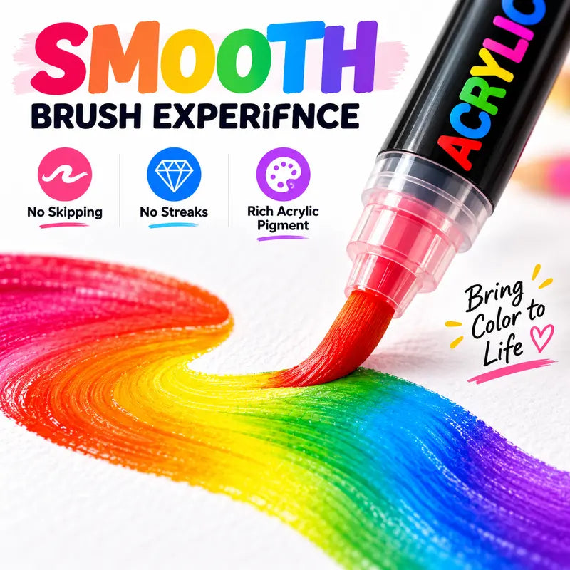 Acrylic brush marker tip detail