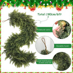 6 FT Artificial Cedar Garland, 2-Pack Green