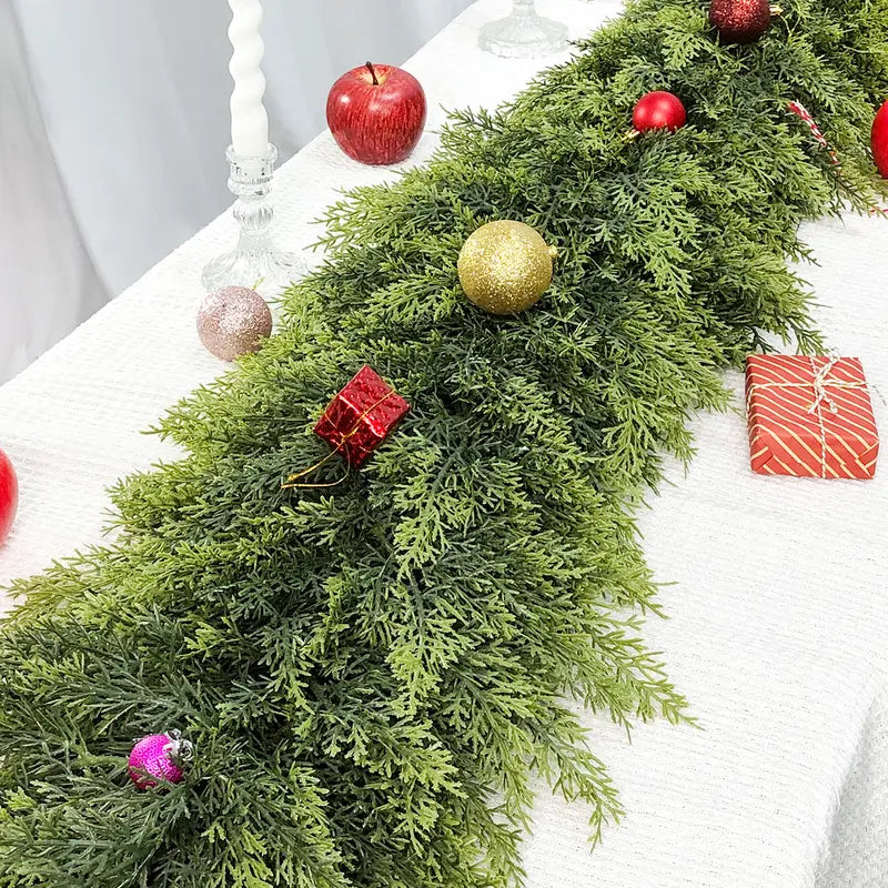 6 FT Artificial Cedar Garland, 2-Pack Green