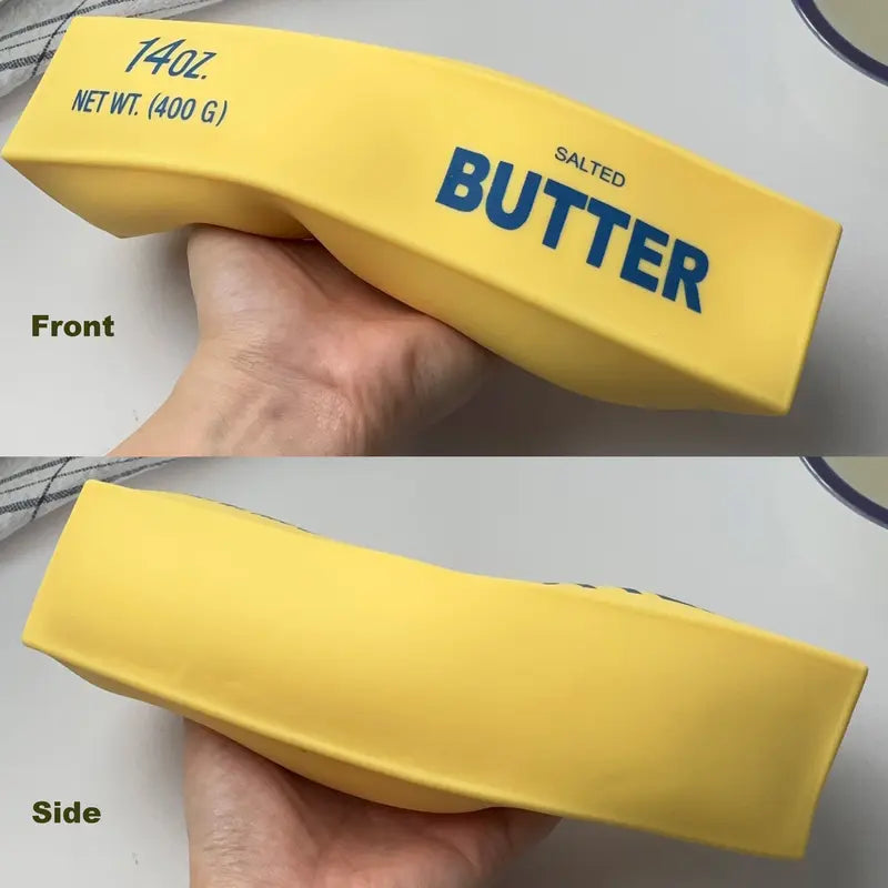 Jumbo Butter-Shaped Decompression Squeeze Squishy, 14 oz TPR, Stress Relief Fidget Toy