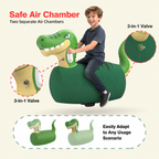2-Piece Giant Inflatable Dinosaur & Bull Hopper Toys for Kids 5+
