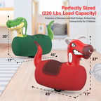 2-Piece Giant Inflatable Dinosaur & Bull Hopper Toys for Kids 5+