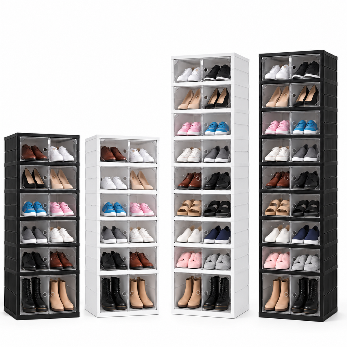 folding shoe rack, 9-layer plastic cabinet